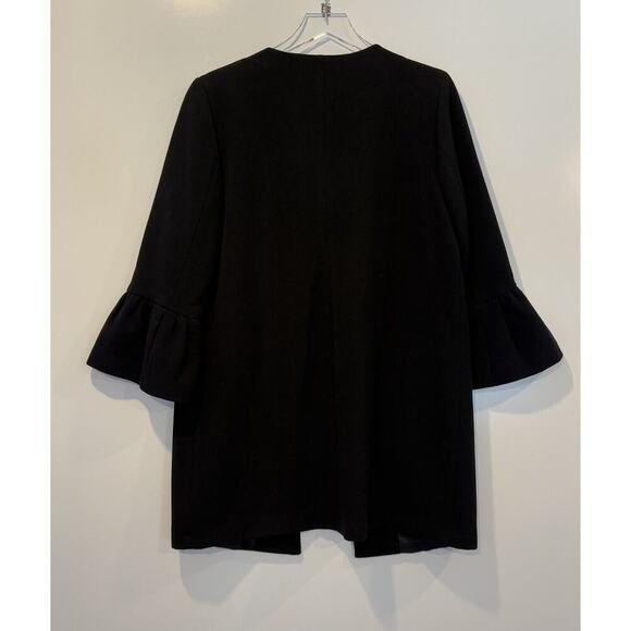 Catherine Malandrino Black Open Front Long Blazer‎ Jacket Coat Womens Size 10 - Picture 2 of 4
